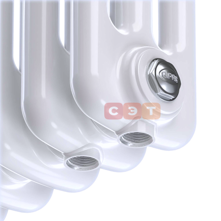 Радиатор стальной 3х трубный Rifar TUBOG 04 секции (в. 1800мм, подкл. -  донное левое/правое, ТЕРМОКЛАПАН)